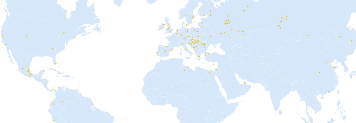 The Euroexam International Partner Network Global Network Map