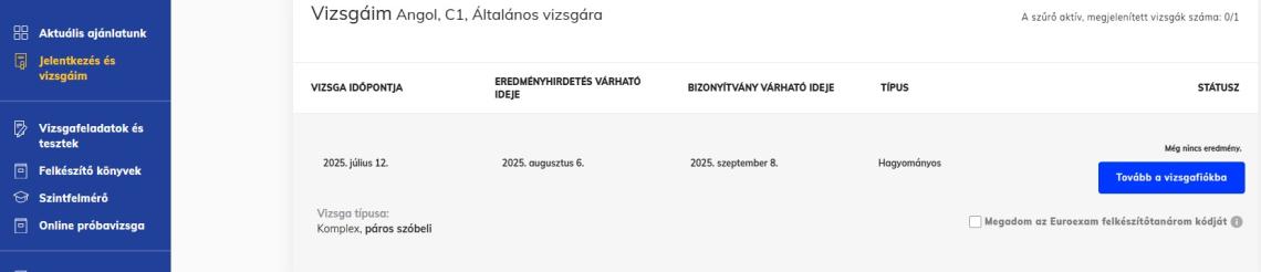 Tanári azonosito megadasa elso lepes