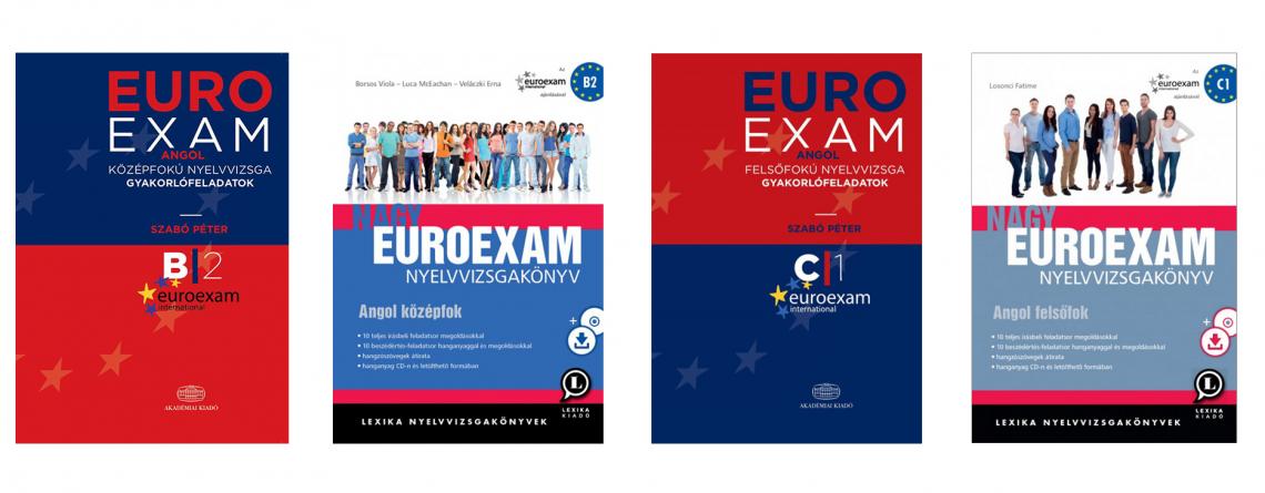 Euroexam vizsgafelkészítő könyvek B2 és C1 szinten