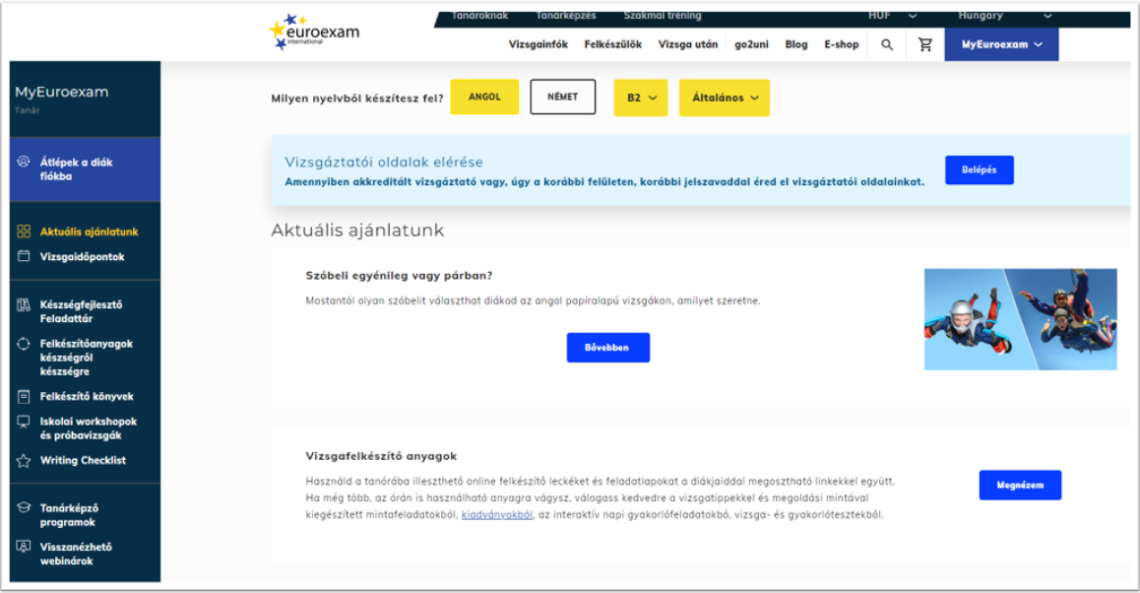 Aktuális ajánlat - tanári fiók