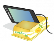 Mobiltartó margarin doboz vektoros ábra